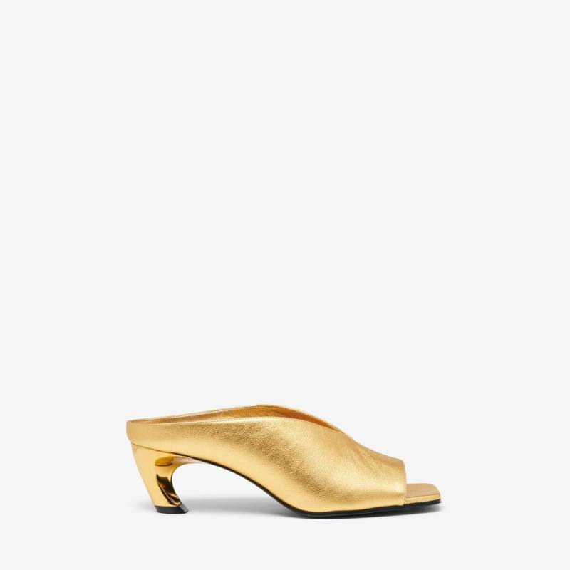 Alexander McQueen Women's Gold Armadillo Mule - 36.5 (Calf Leather)